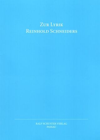 Cover von Zur Lyrik Reinhold Schneiders